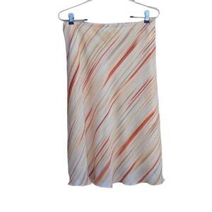 Vintage 70's Iz Byer Skirt Hippy Boho Sheer Aline‎ Brushstroke Stripped Yellow L